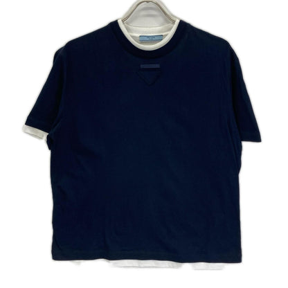 Prada Triangle Logo Jersey T-Shirt XS