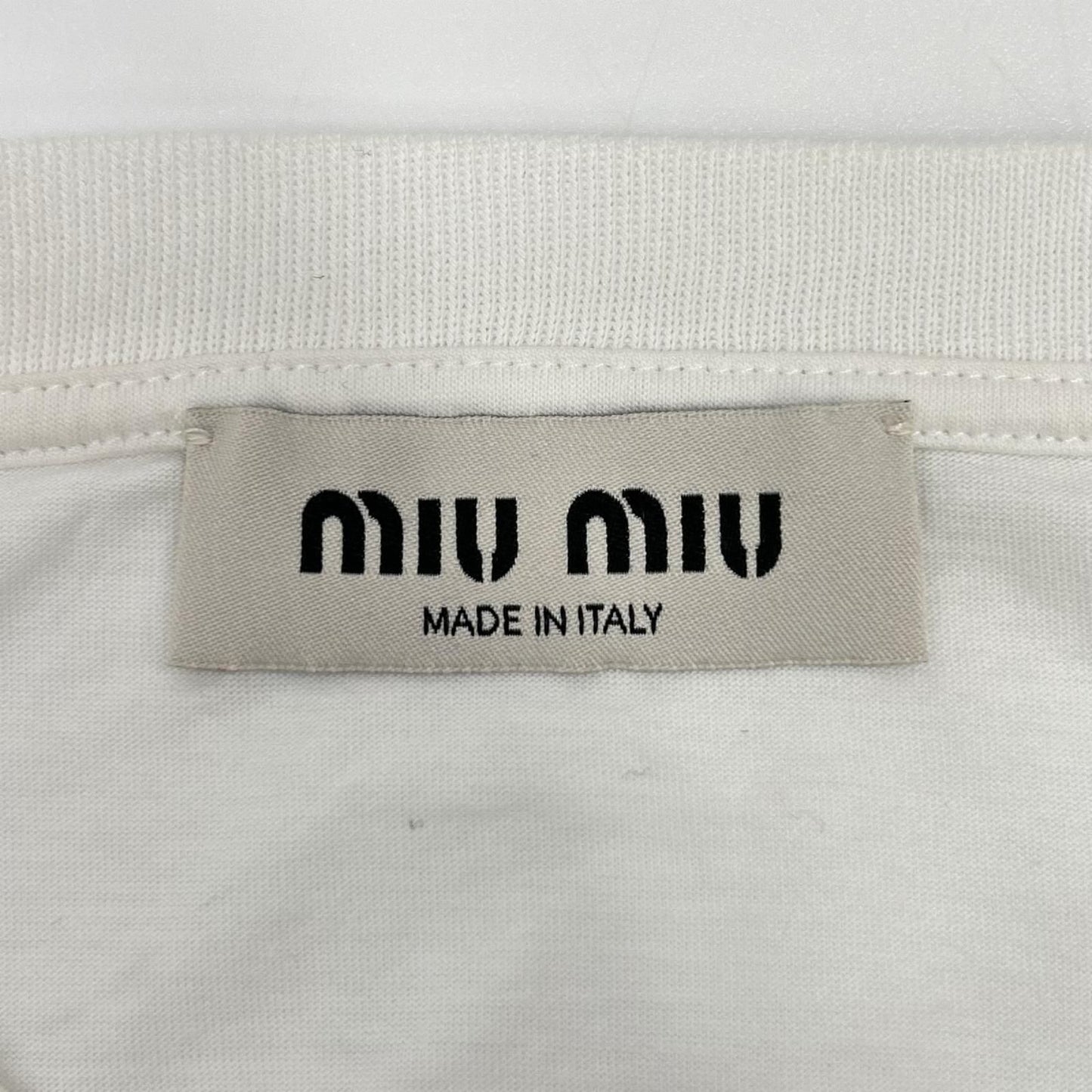 Miu Miu White Logo Cropped T-Shirt — view 3
