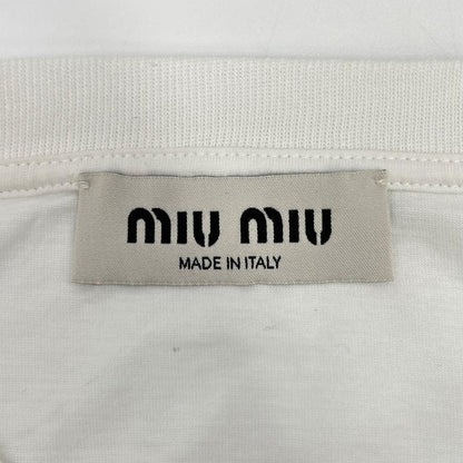 Miu Miu White Logo Cropped T-Shirt — view 3