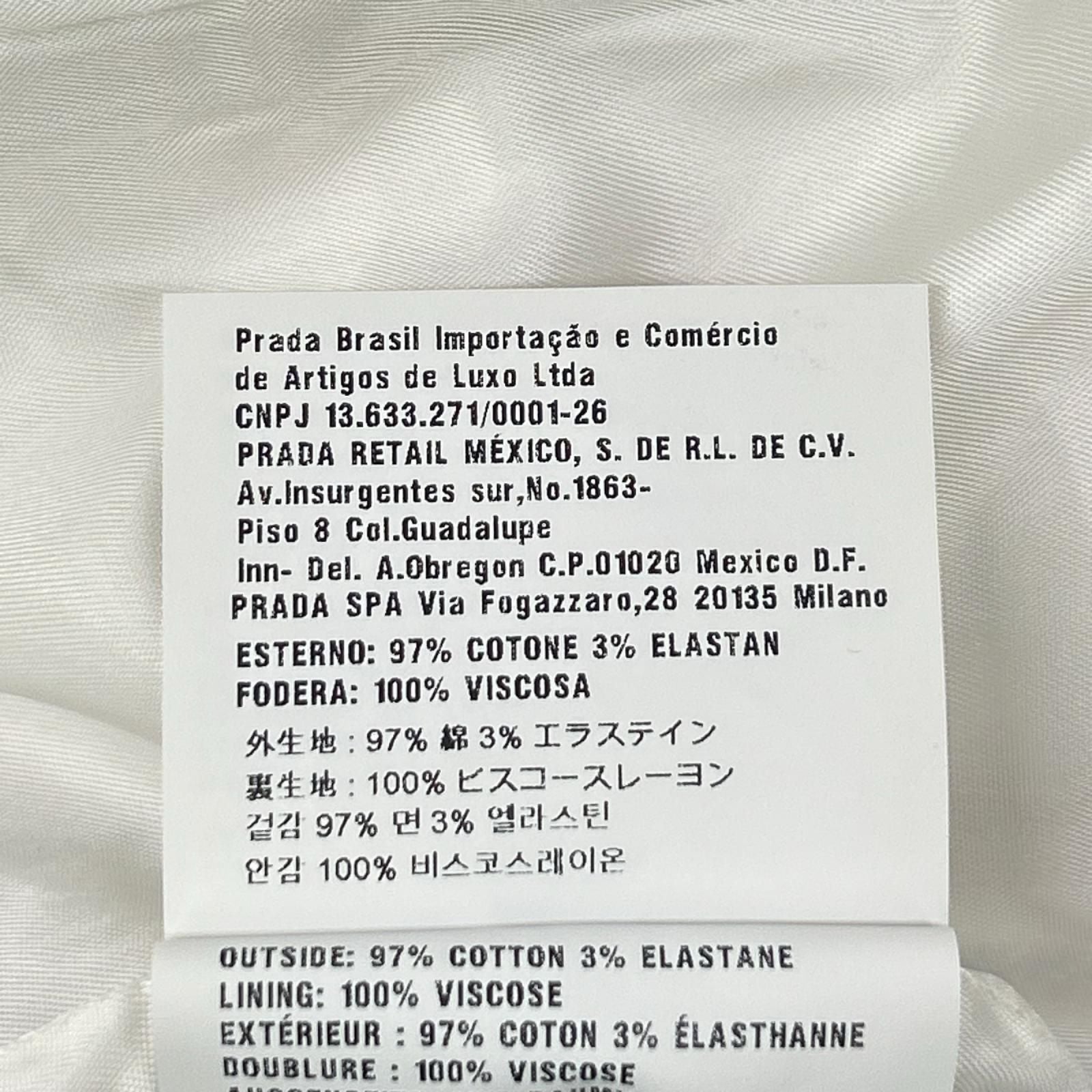 Prada White Floral Pattern Spring Coat 38 — view 6