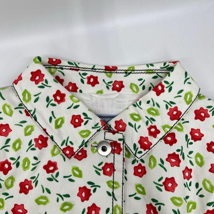 Prada White Floral Pattern Spring Coat 38 — view 8