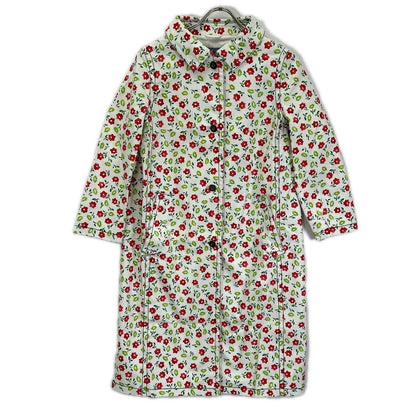 Prada White Floral Pattern Spring Coat 38