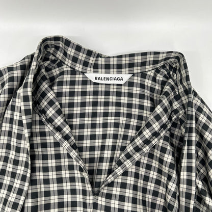 Balenciaga Check Bow Tie Long Sleeve Shirt 32 — view 6