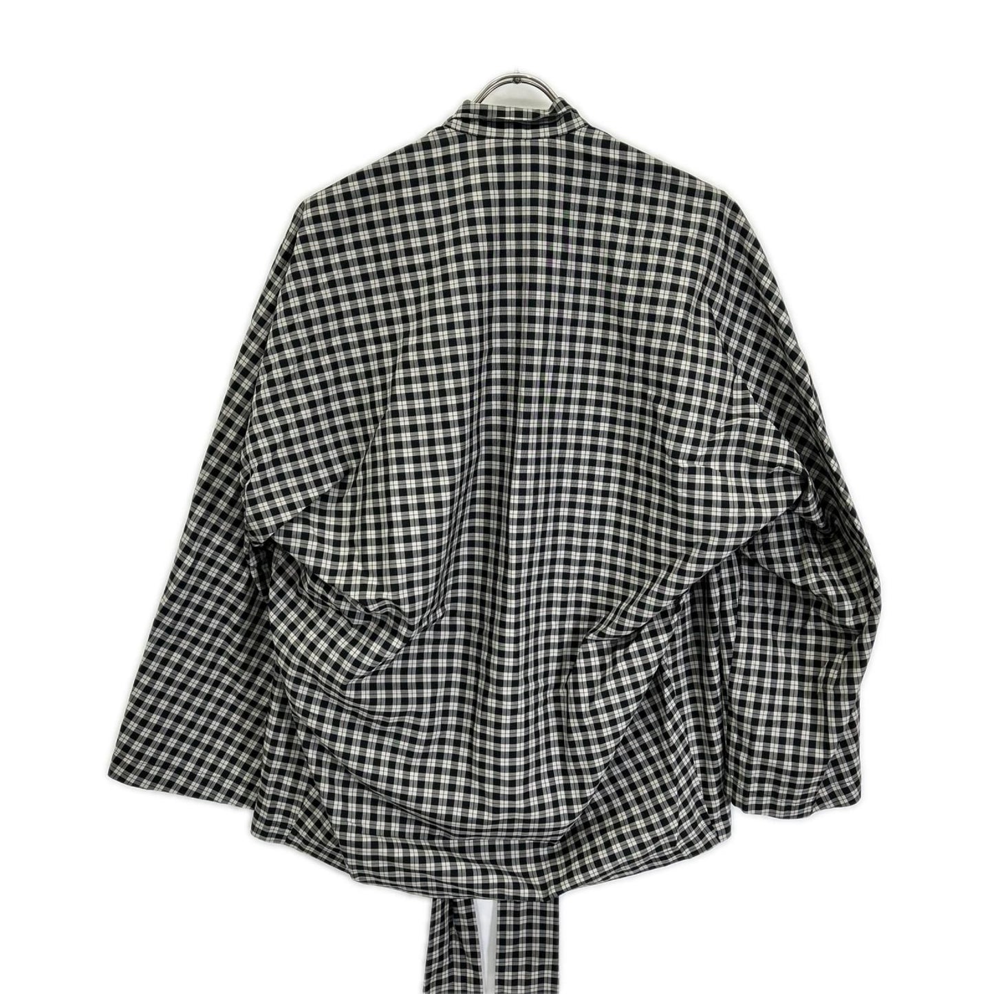 Balenciaga Check Bow Tie Long Sleeve Shirt 32 — view 2