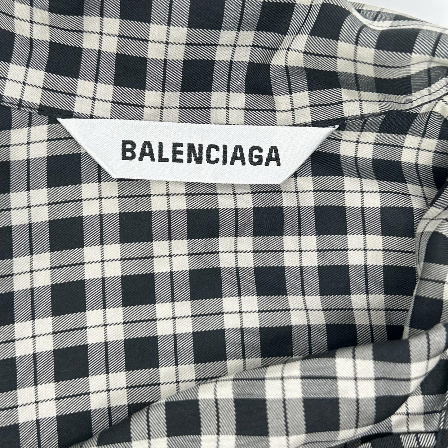 Balenciaga Check Bow Tie Long Sleeve Shirt 32 — view 3