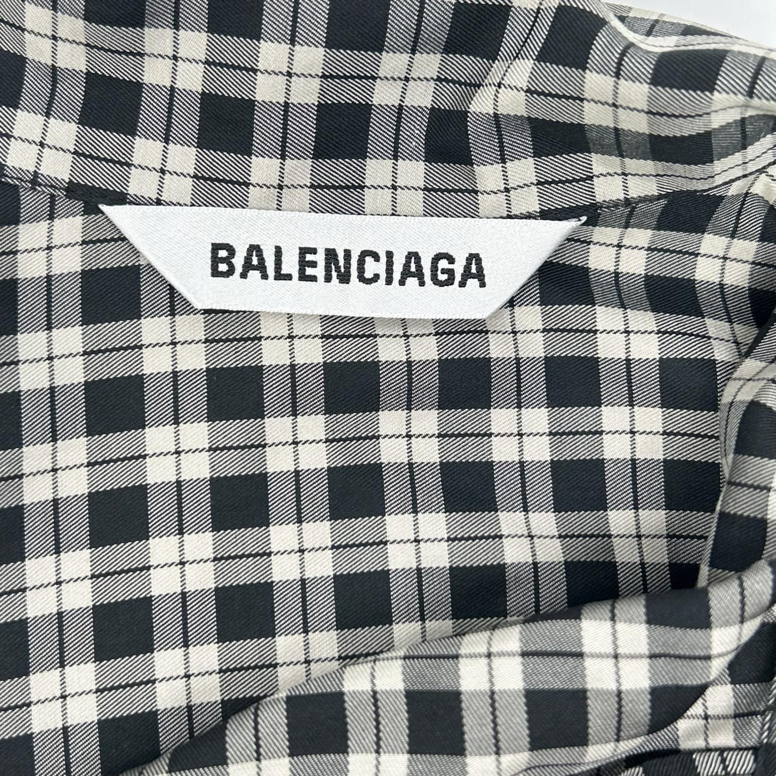 Balenciaga Check Bow Tie Long Sleeve Shirt 32 — view 3