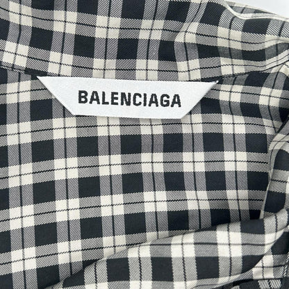 Balenciaga Check Bow Tie Long Sleeve Shirt 32 — view 3