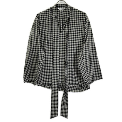 Balenciaga Check Bow Tie Long Sleeve Shirt 32