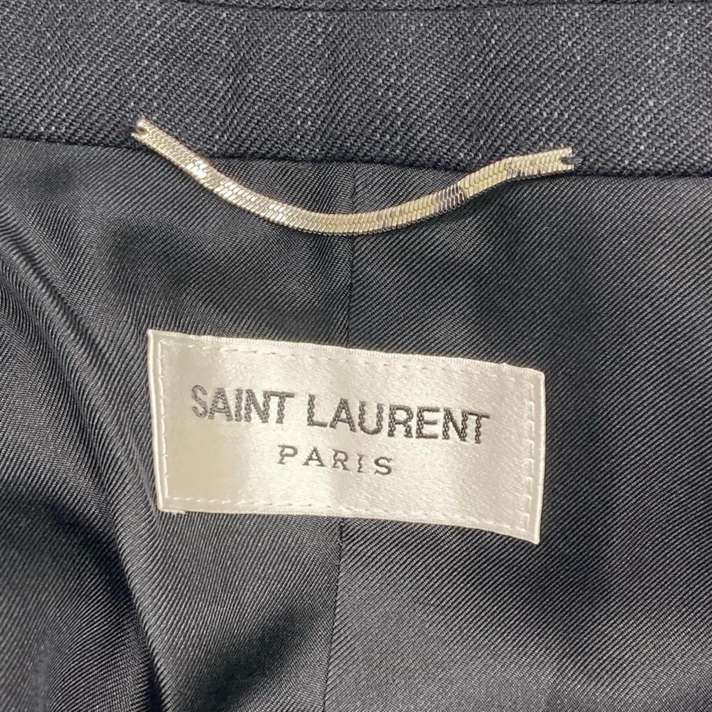 Saint Laurent Paris Black Wool Stripe Tailored Jacket 46 — view 4
