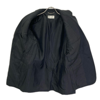 Saint Laurent Paris Black Wool Stripe Tailored Jacket 46 — view 3