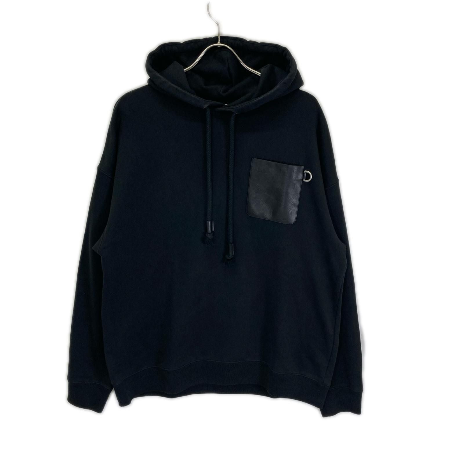 Loewe Leather Trim Anagram Relaxed Fit Hoodie