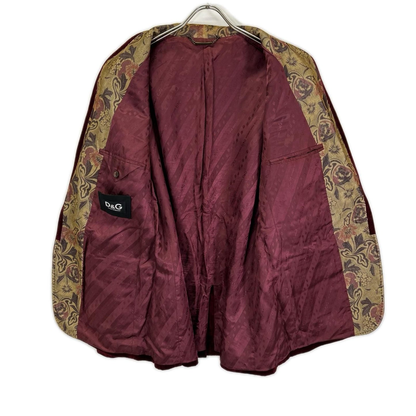 Dolce & Gabbana D&G Burgundy Velour Tuxedo Jacket 54 — view 3
