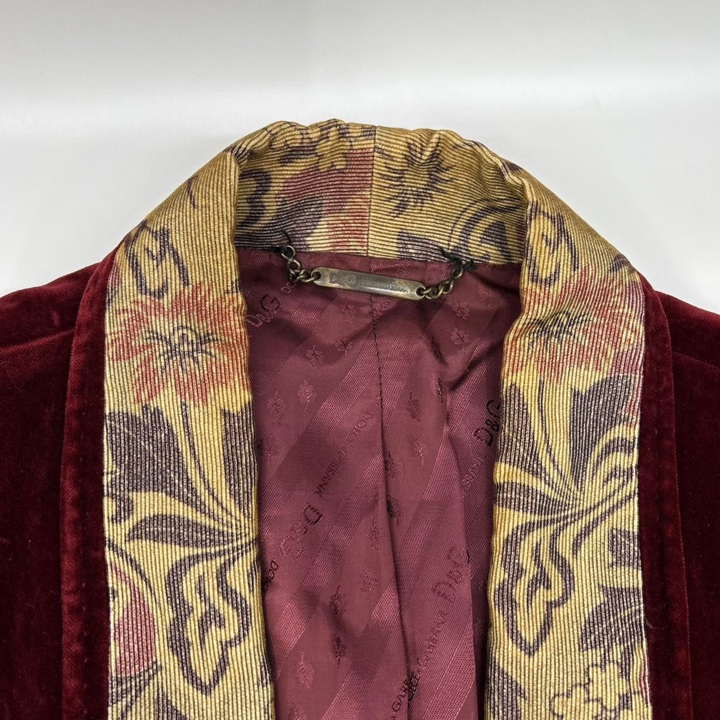 Dolce & Gabbana D&G Burgundy Velour Tuxedo Jacket 54 — view 7
