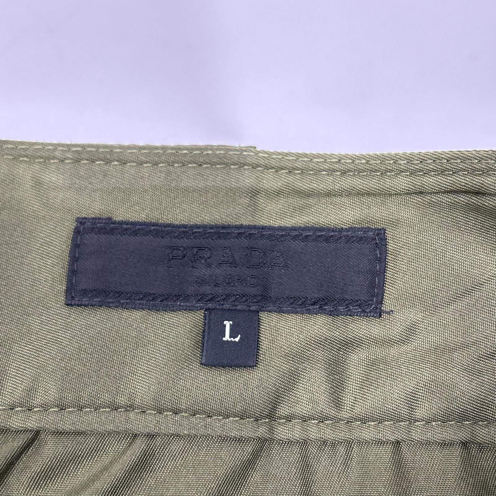Prada Re-Nylon Khaki Triangle Plate Cargo Pants Nylon — view 3