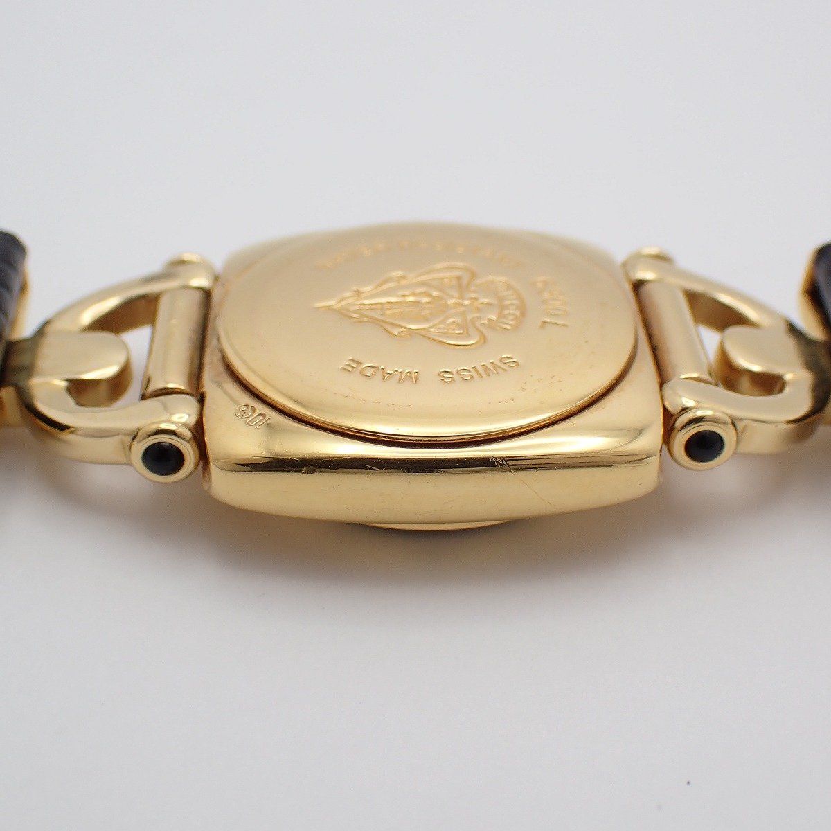 Gucci Quartz Watch Gold Black Dial Leather Strap — view 8