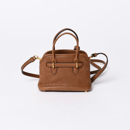 Miu Miu Aventure Micro Top Handle Bag Nappa Leather Brown Gold — view 2