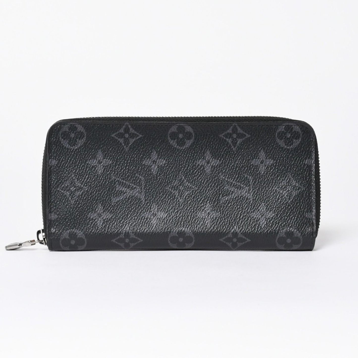 Louis Vuitton Zippy Wallet Vertical Monogram Eclipse Canvas Black Silver