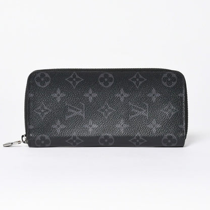 Louis Vuitton Zippy Wallet Vertical Monogram Eclipse Canvas Black Silver