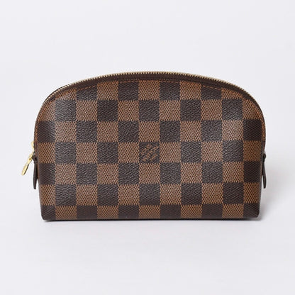 Louis Vuitton Pochette Dami Canvas Leather Ebene Handbag