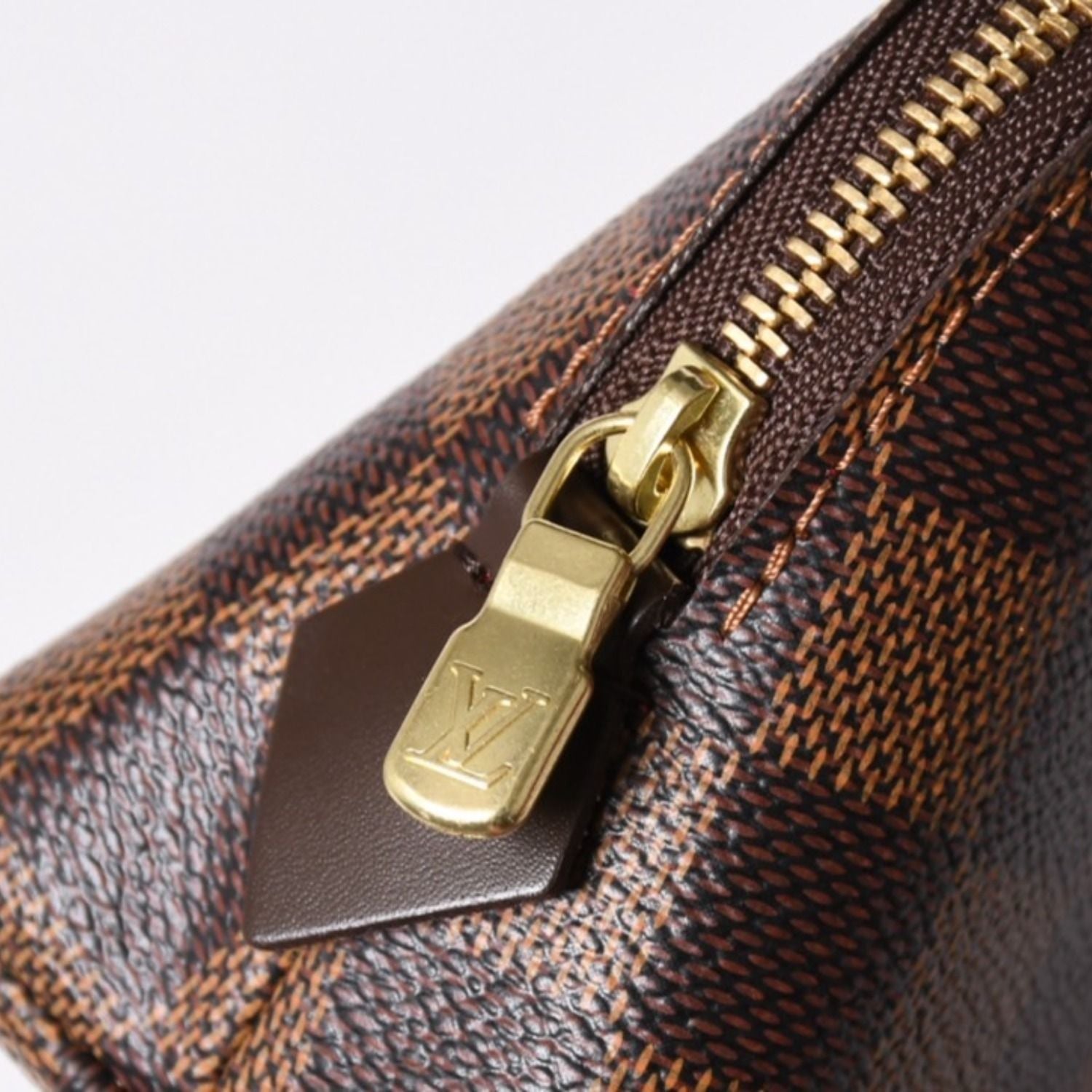 Louis Vuitton Pochette Dami Canvas Leather Ebene Handbag — view 6