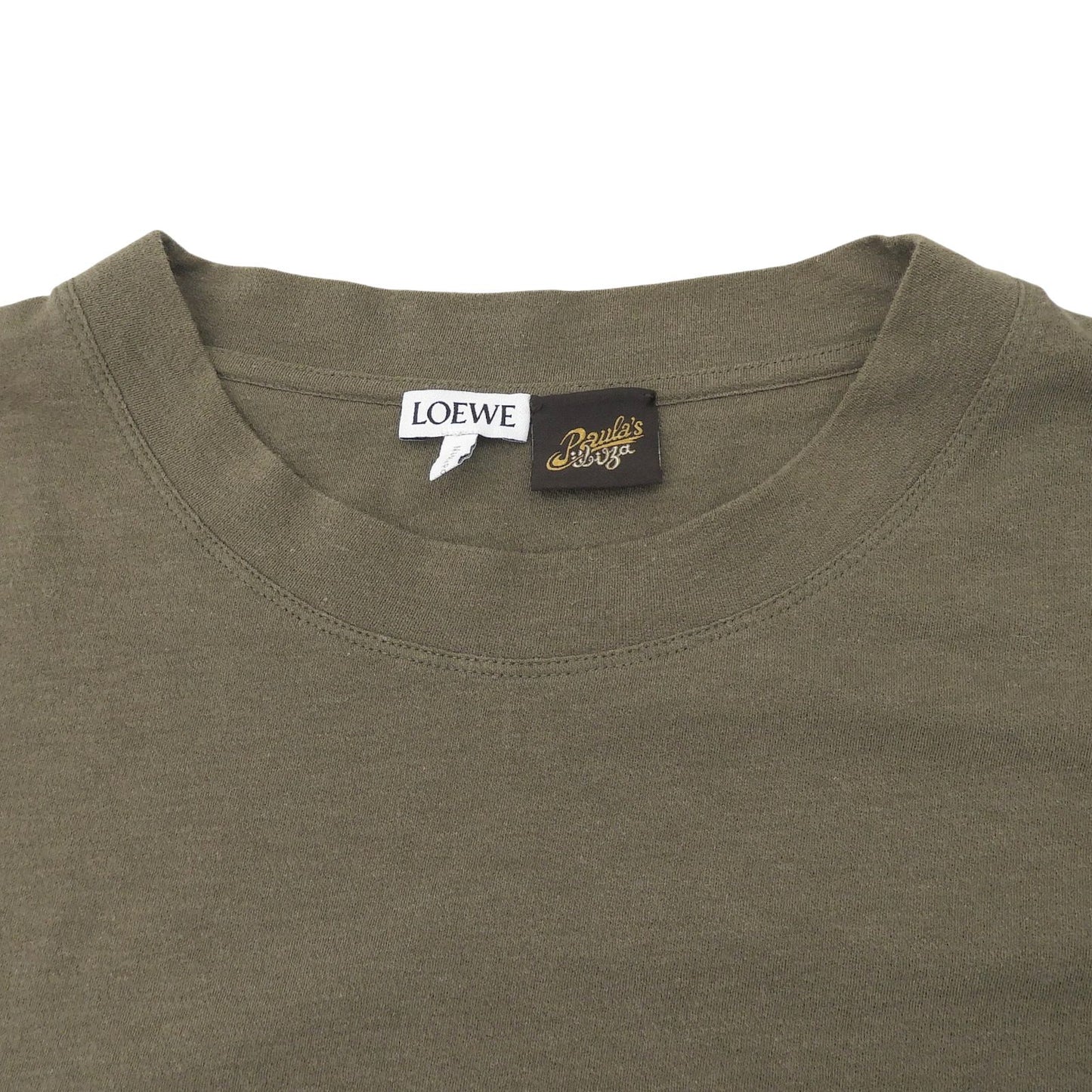 Loewe Paula's Ibiza Anagram Embroidery Short Sleeve T-Shirt Khaki XXL — view 3