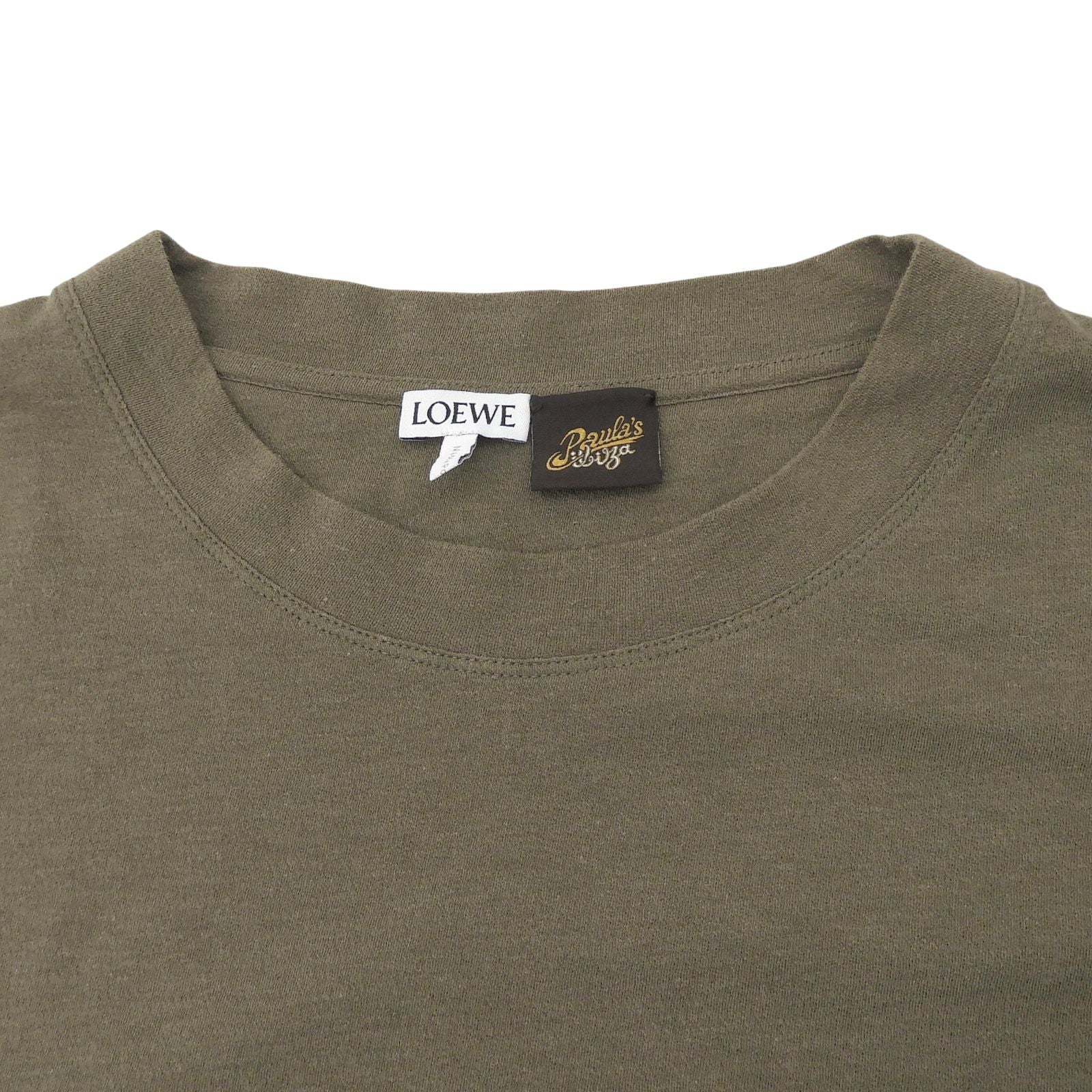 Loewe Paula's Ibiza Anagram Embroidery Short Sleeve T-Shirt Khaki XXL — view 3