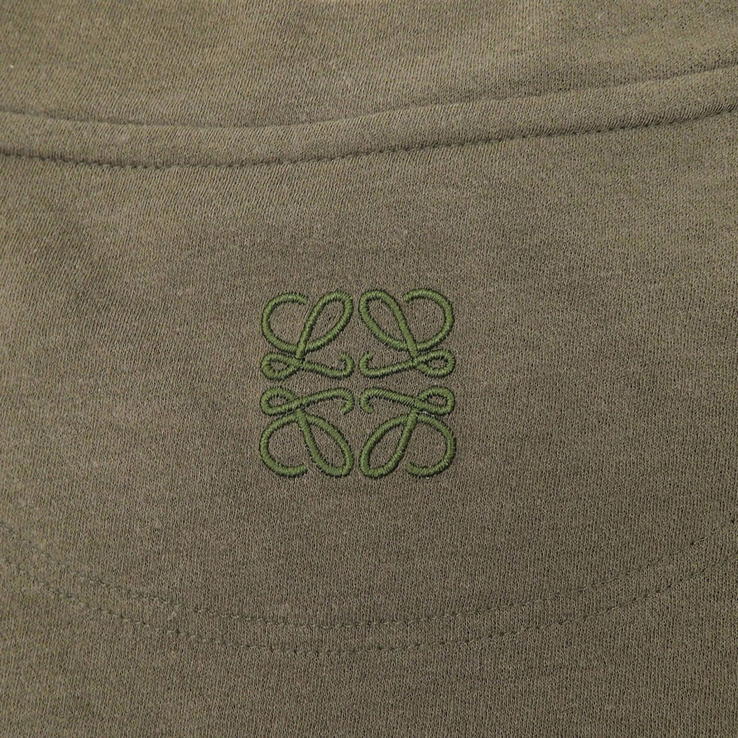 Loewe Paula's Ibiza Anagram Embroidery Short Sleeve T-Shirt Khaki XXL — view 4