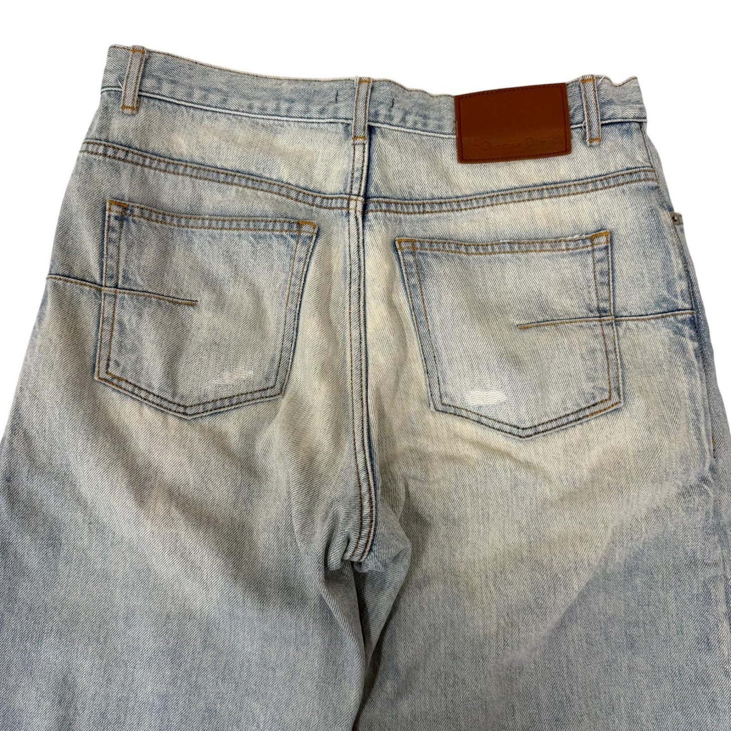 Dior Homme Distressed Heritage Button Fly Denim Pants Light Blue 28 — view 4