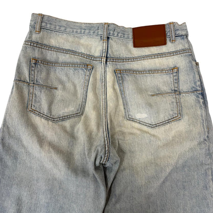 Dior Homme Distressed Heritage Button Fly Denim Pants Light Blue 28 — view 4