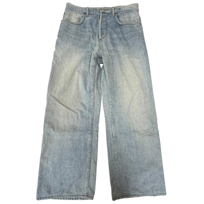 Dior Homme Distressed Heritage Button Fly Denim Pants Light Blue 28