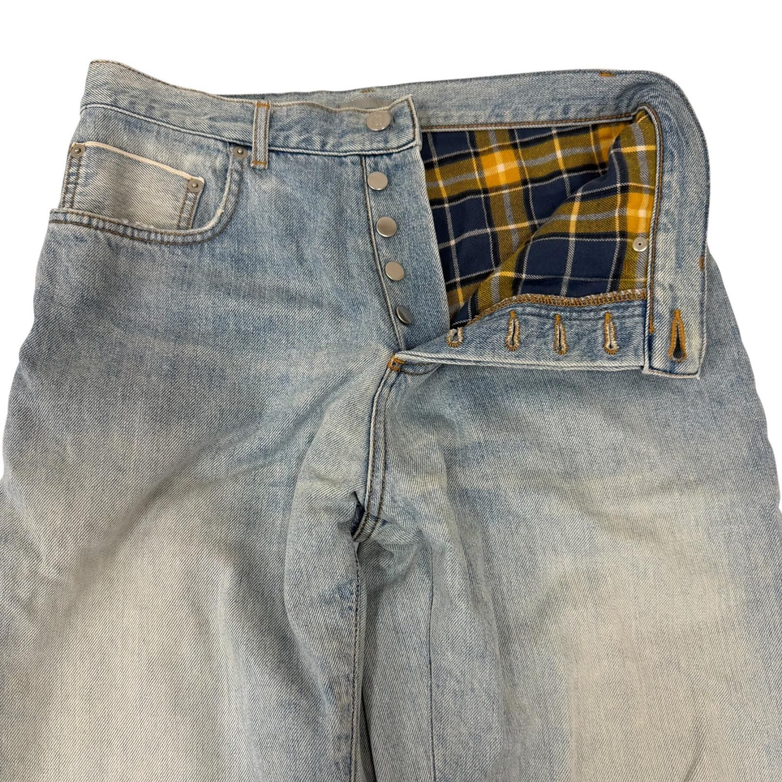 Dior Homme Distressed Heritage Button Fly Denim Pants Light Blue 28 — view 3