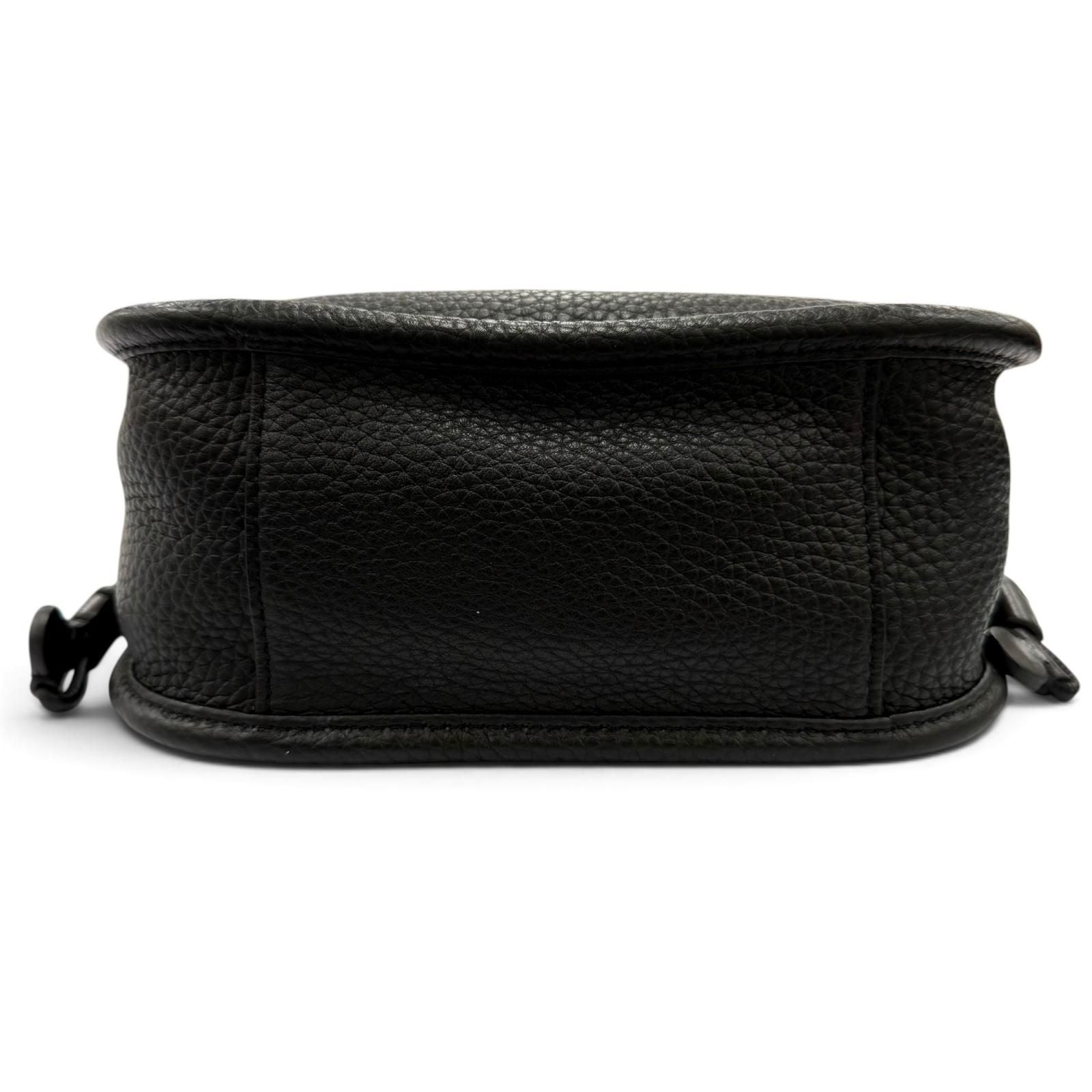Moncler Lanier PM Shoulder Bag Logo Patch Fleece Leather Black — view 6