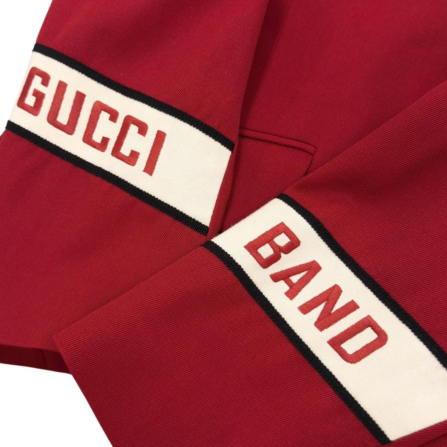 Gucci Wool 100% Color Block Single Breasted Tailored Jacket Red Black 44 — view 7
