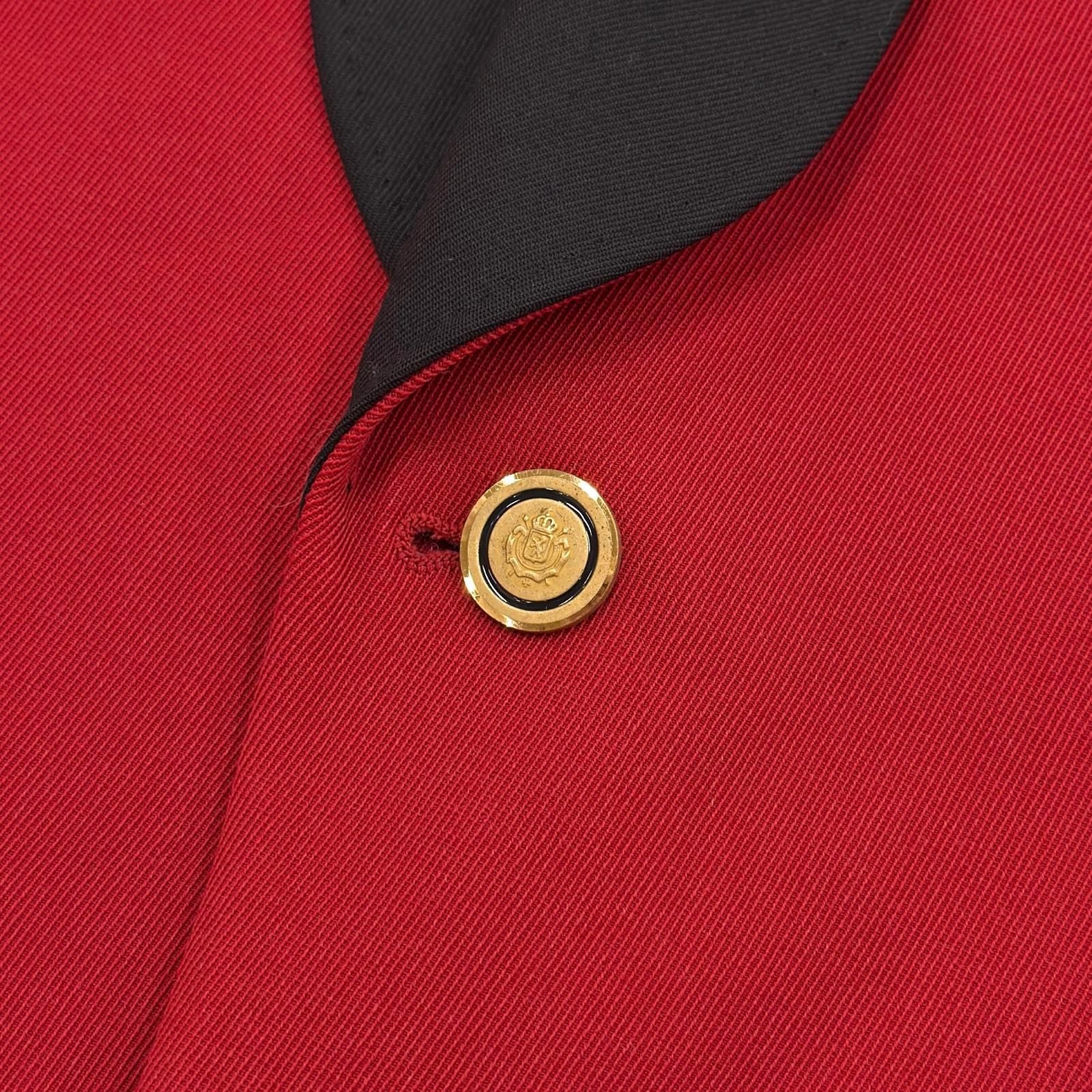 Gucci Wool 100% Color Block Single Breasted Tailored Jacket Red Black 44 — view 6
