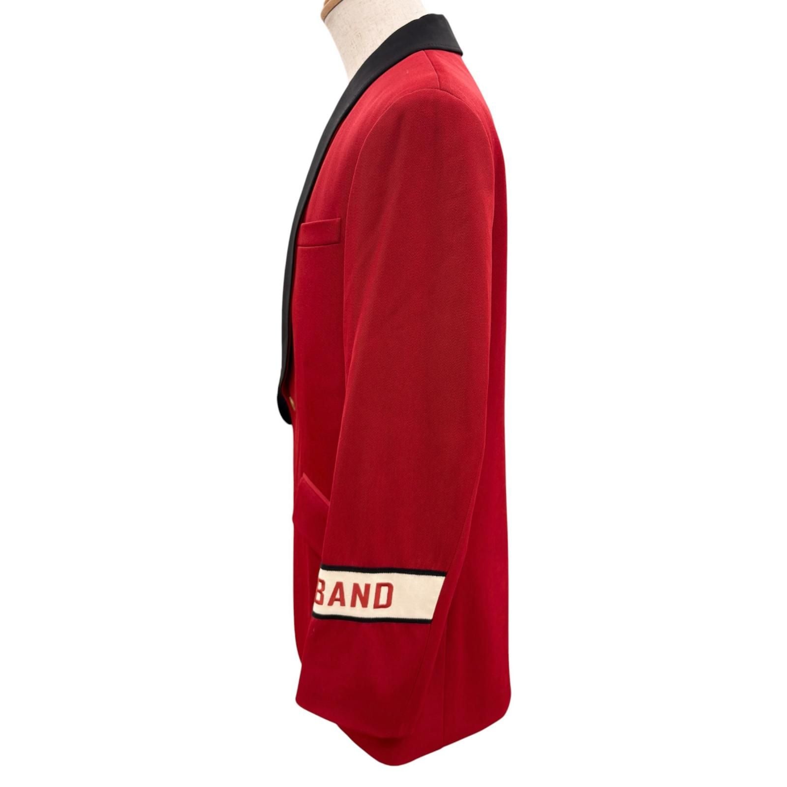 Gucci Wool 100% Color Block Single Breasted Tailored Jacket Red Black 44 — view 3