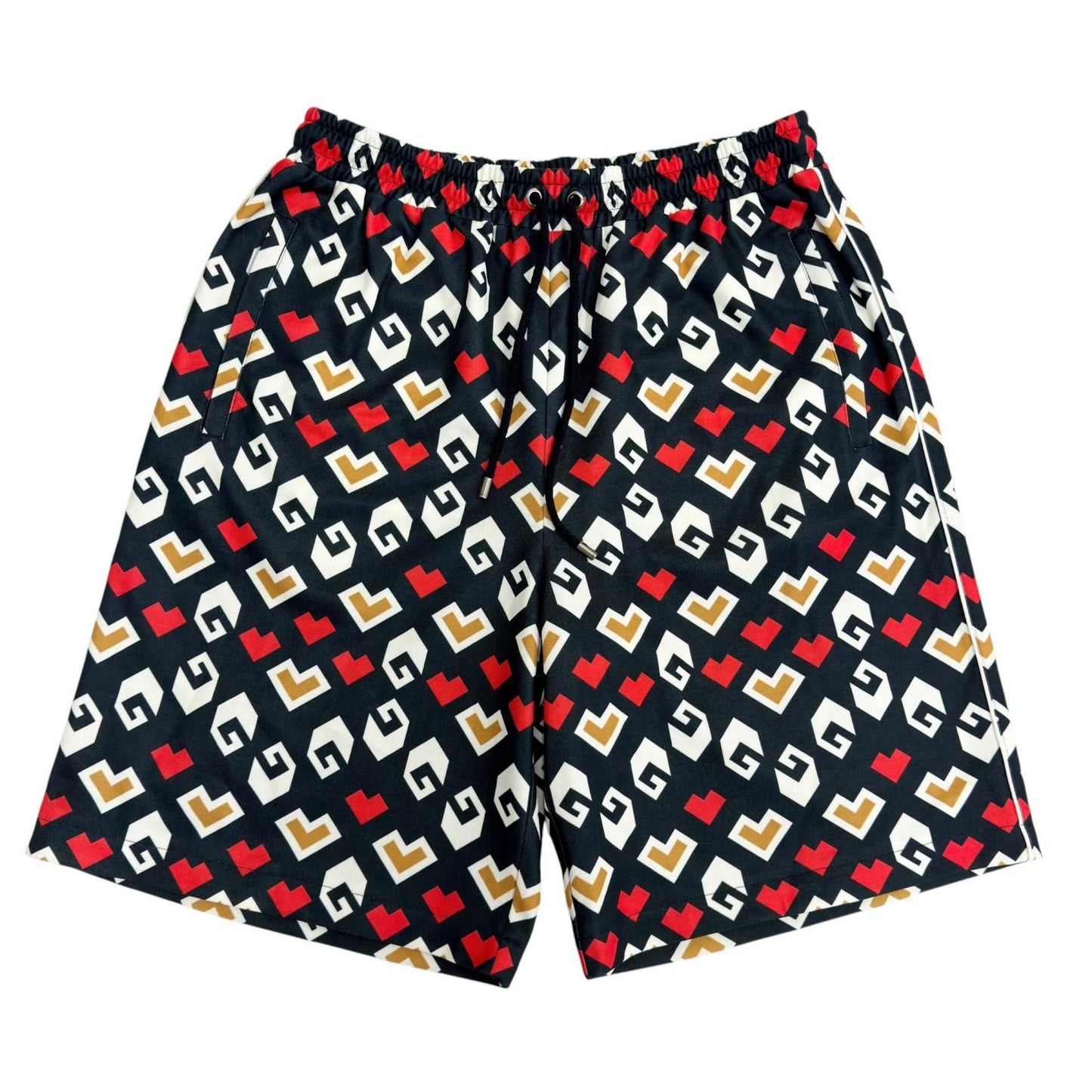 Gucci Square G Heart Print All Over Technical Jersey Shorts