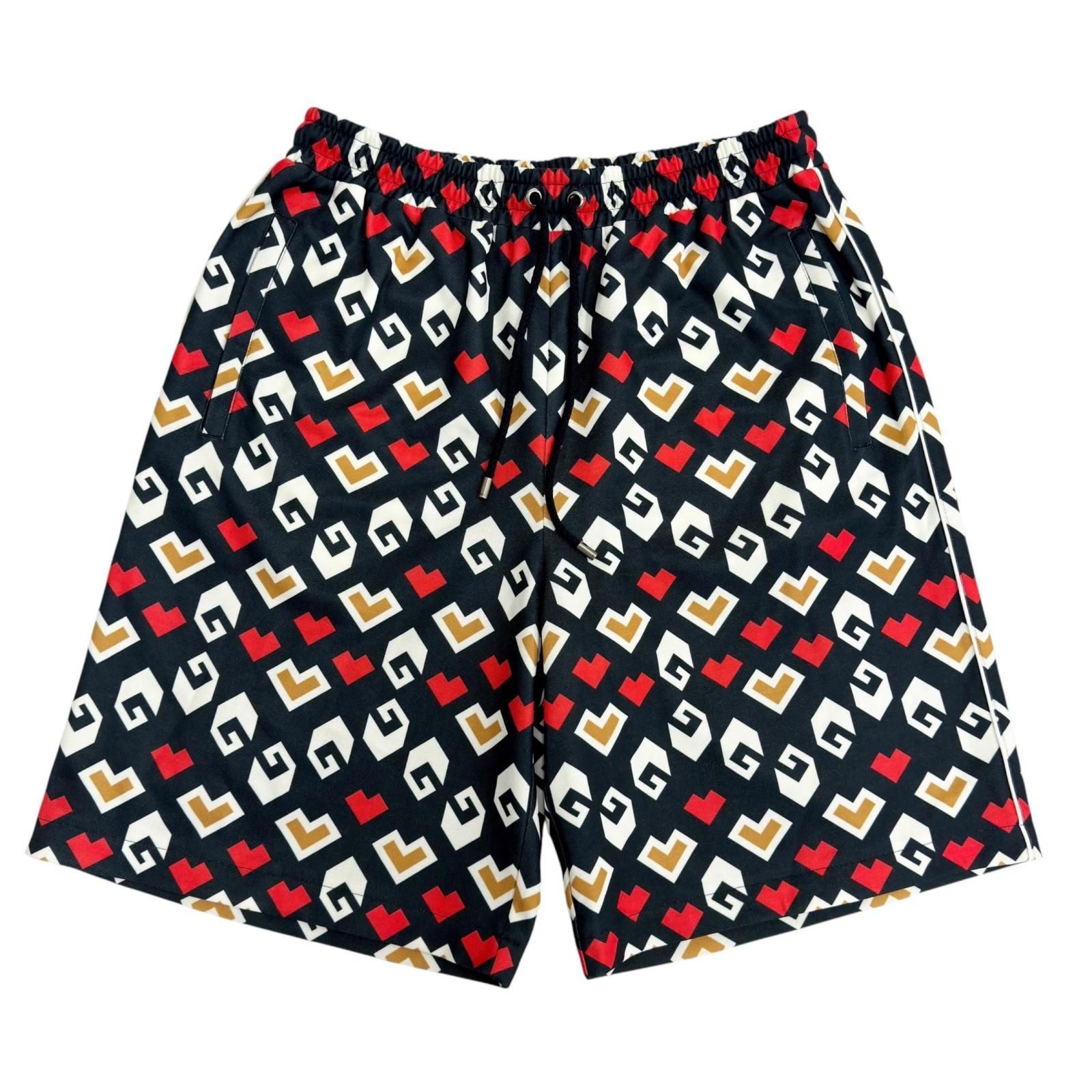 Gucci Square G Heart Print All Over Technical Jersey Shorts