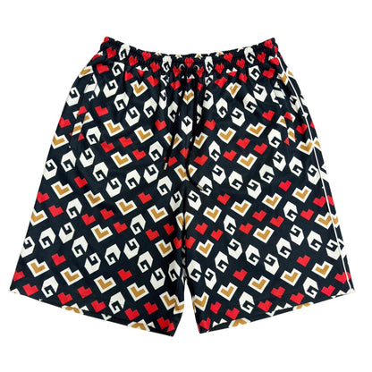 Gucci Square G Heart Print All Over Technical Jersey Shorts