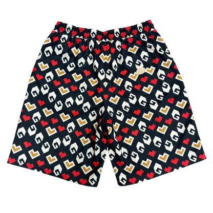 Gucci Square G Heart Print All Over Technical Jersey Shorts — view 2