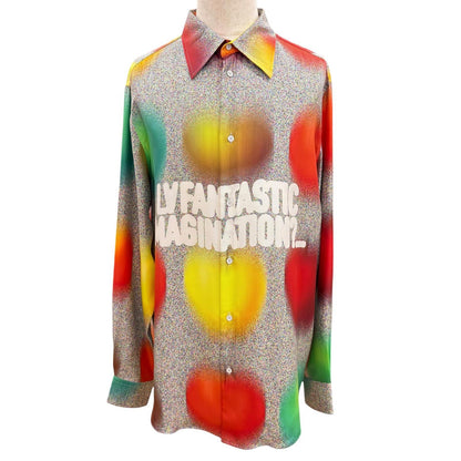 Louis Vuitton Silk 100% Logo Button Fantastic Imagination Long Sleeve Shirt
