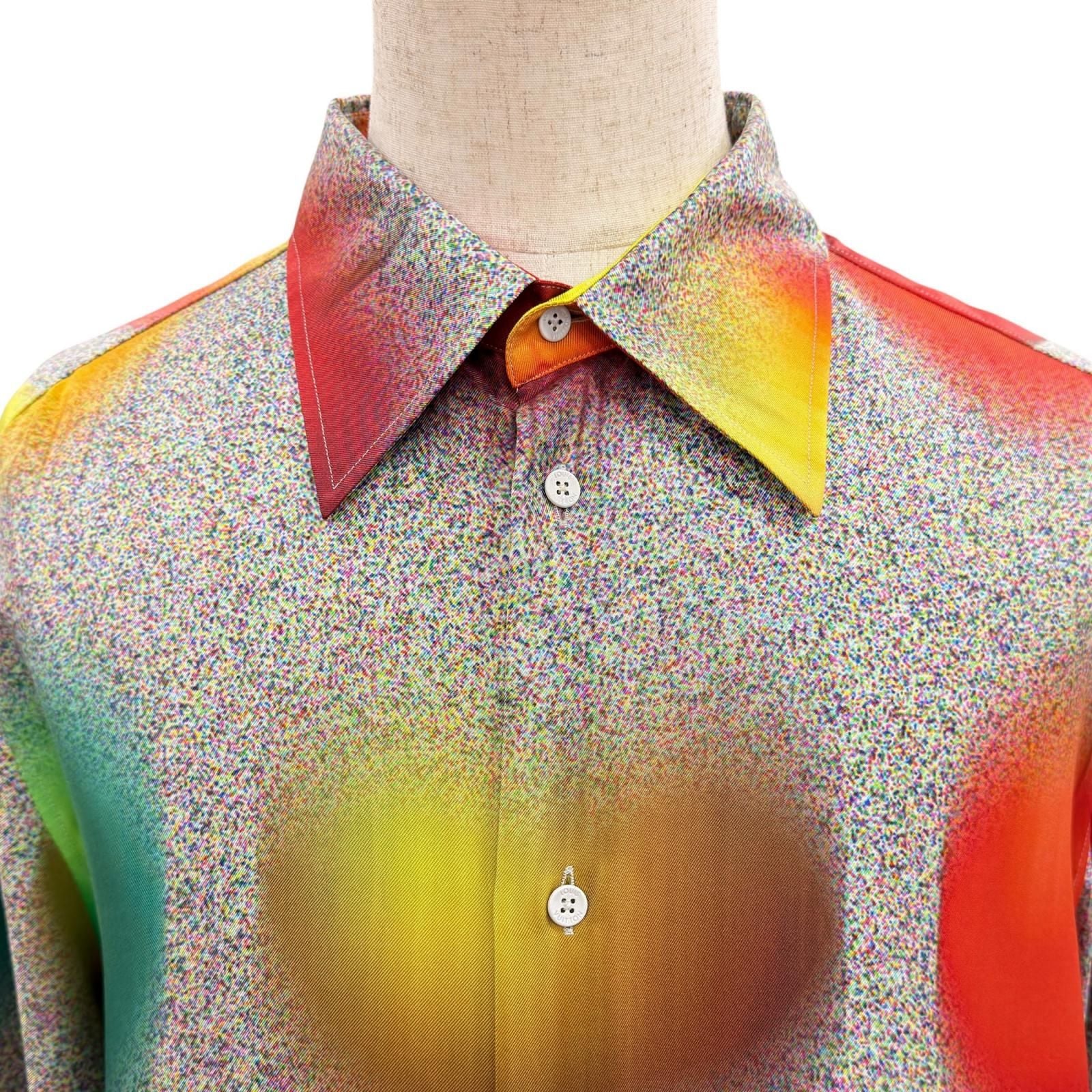 Louis Vuitton Silk 100% Logo Button Fantastic Imagination Long Sleeve Shirt — view 2