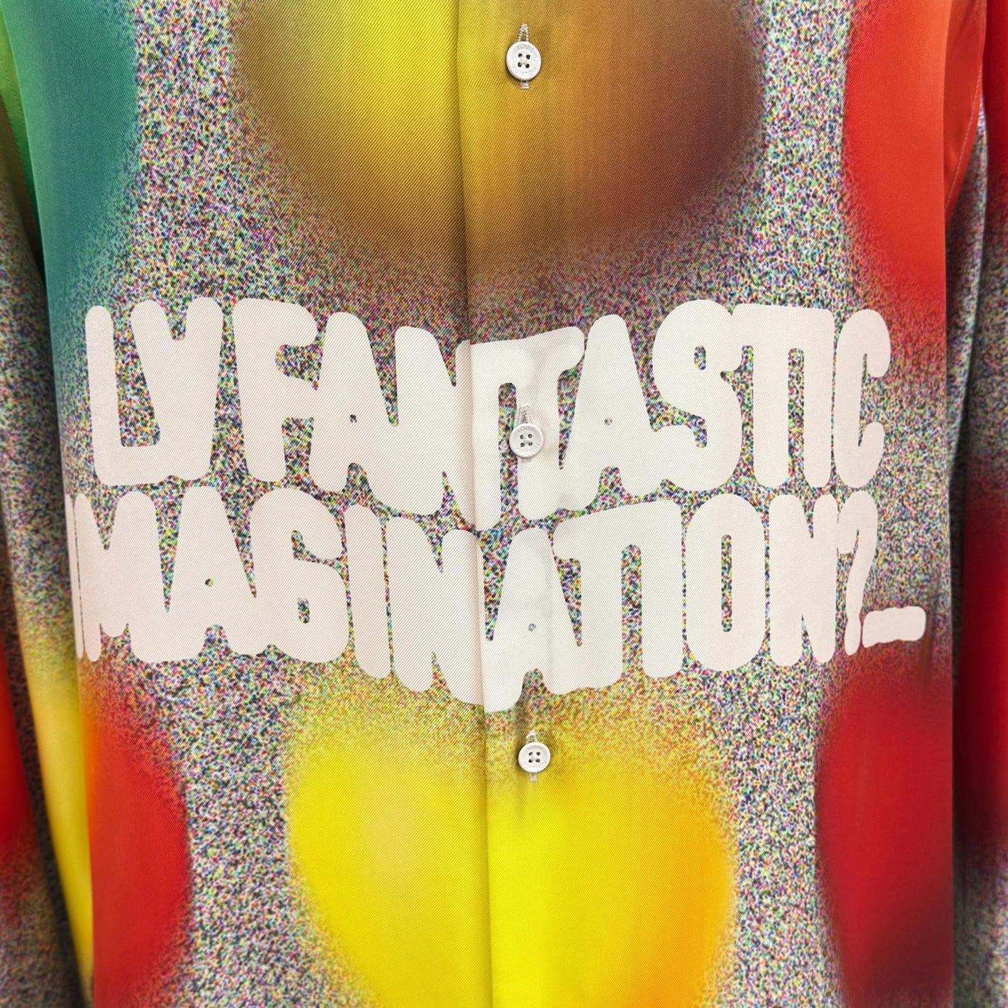 Louis Vuitton Silk 100% Logo Button Fantastic Imagination Long Sleeve Shirt — view 6