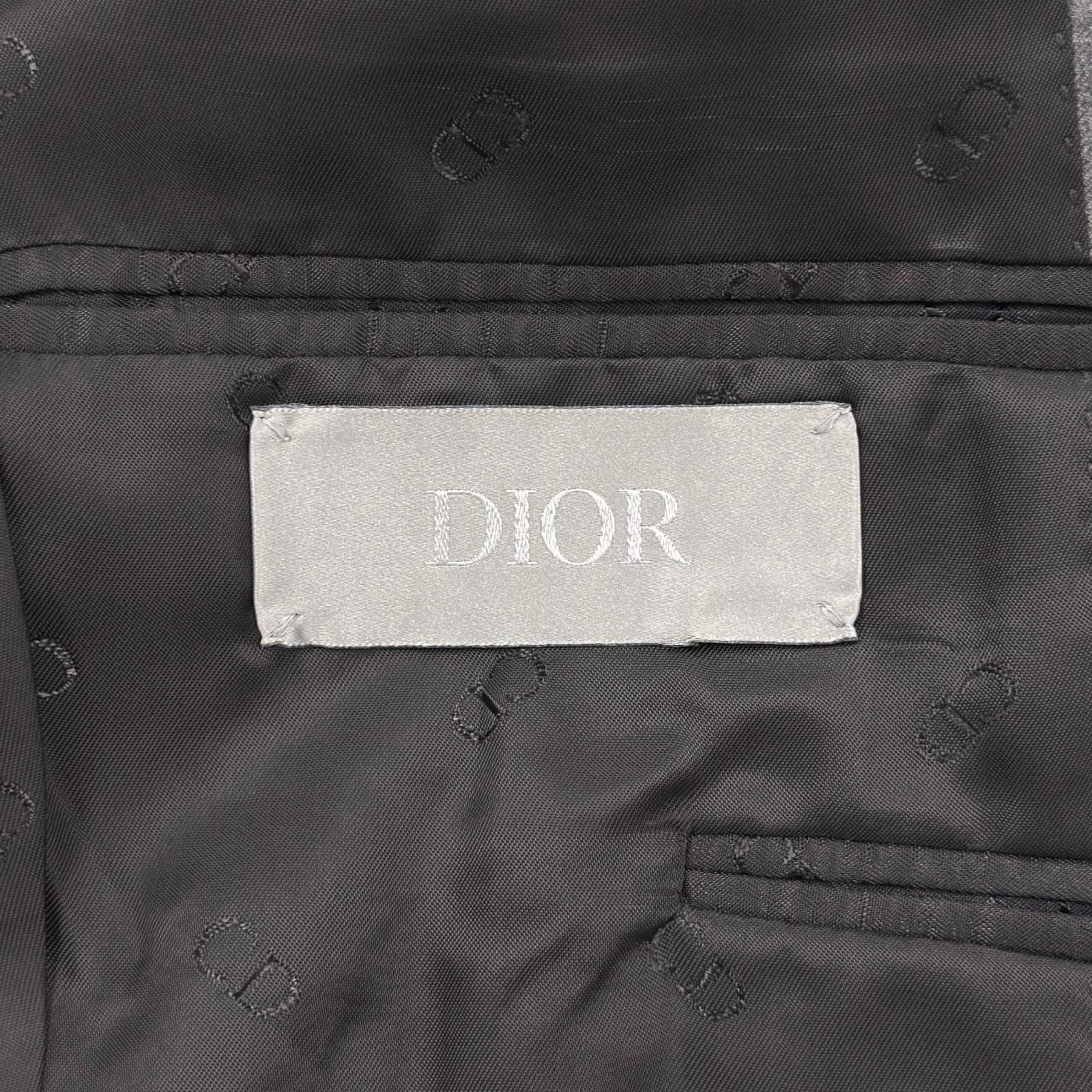 Dior Wool Silk Single Tailored Jacket Gray 42 — view 7