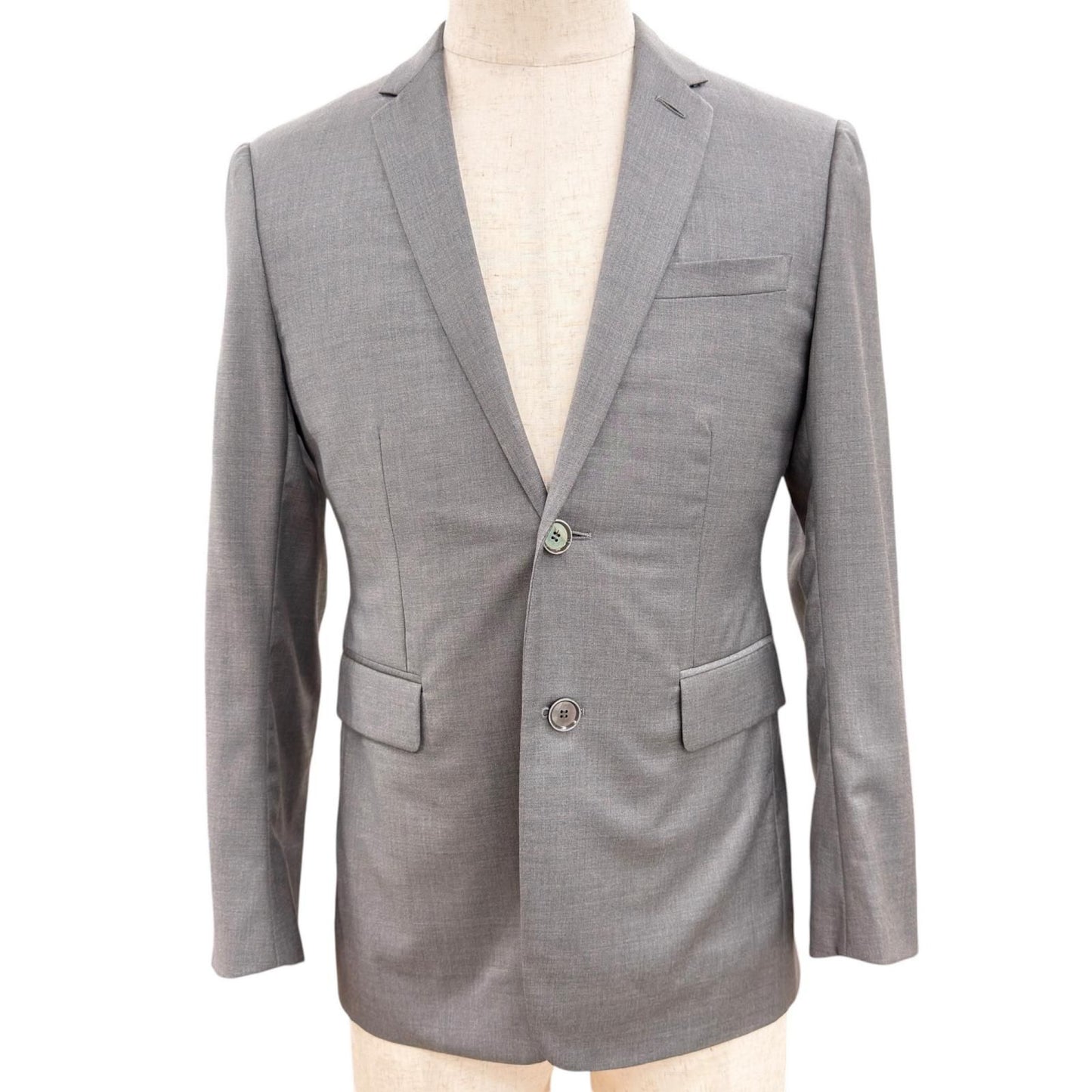 Dior Wool Silk Single Tailored Jacket Gray 42