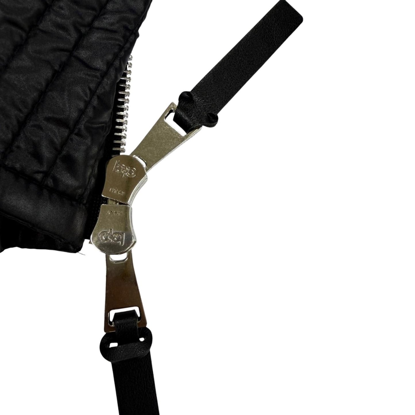 Moncler Genius 2 Patricia Logo Patch Hooded Down Coat Black Beige 00 — view 7