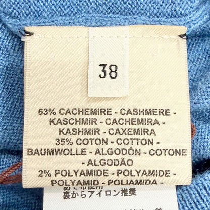 Hermes Brides de Gala Cashmere Cotton Short Sleeve Knit Blue Sweater 38 — view 7