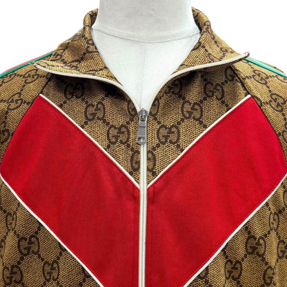 Gucci Web Line GG Print Technical Jersey Set Brown Jacket — view 3