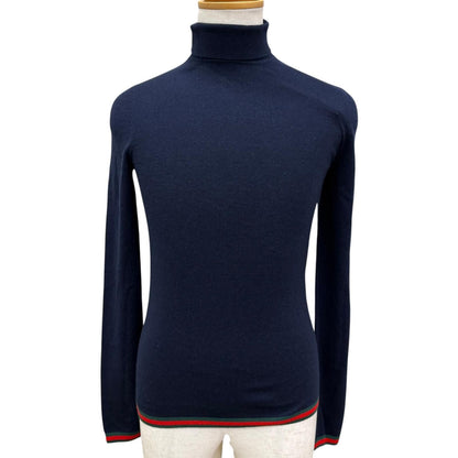 Gucci Cashmere 100% Web Stripe Turtleneck Lightweight Sweater XS