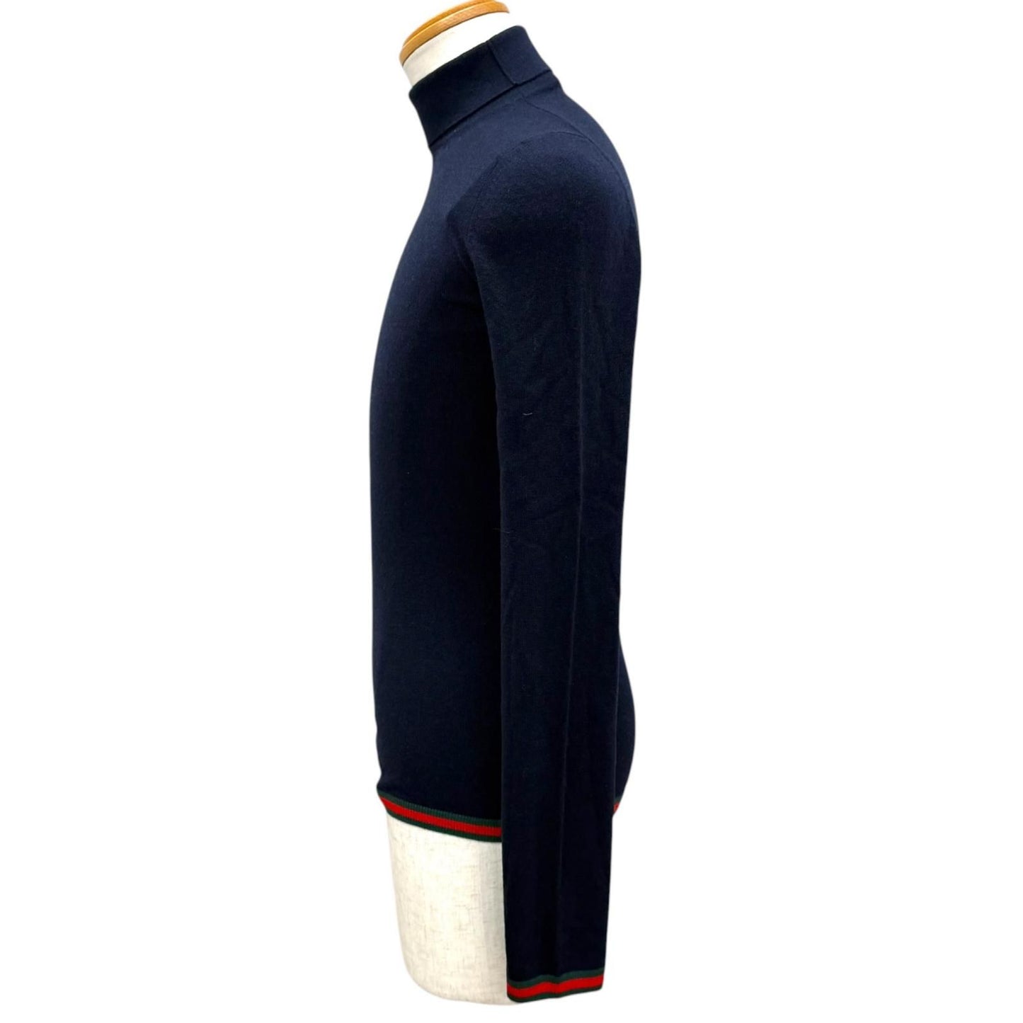 Gucci Cashmere 100% Web Stripe Turtleneck Lightweight Sweater XS — view 3