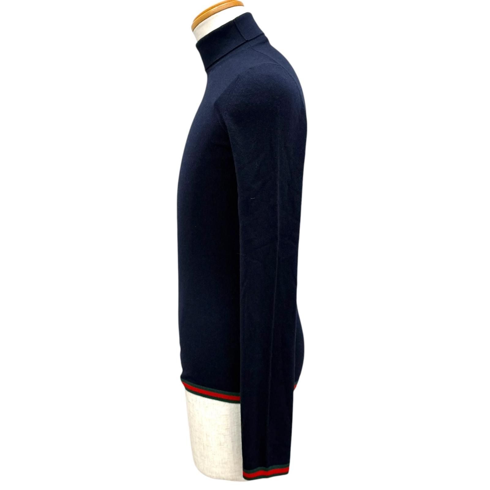 Gucci Cashmere 100% Web Stripe Turtleneck Lightweight Sweater XS — view 3
